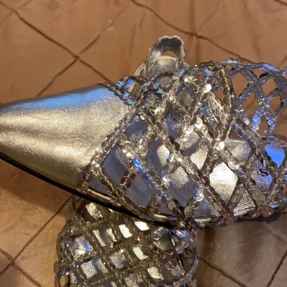 Stephane Kelian fabulous silver sequin flats, 38 - Picture 7 of 11
